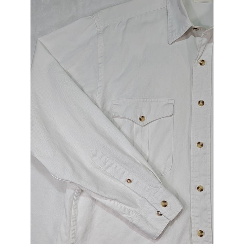 Club Monaco Shirt Mens S White 100% Cotton Coastal Cabincore Safari Utilitarian - Picture 3 of 11